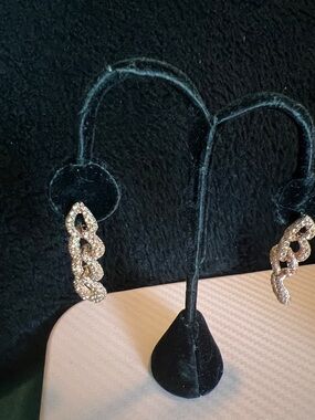 Sparkling Gold Link Drop Earrings - Women Jewelry